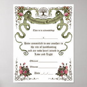 Handfasting Certificate Poster