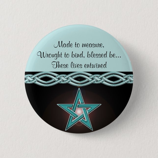 Handfasting Invitation Set 6 Cm Round Badge (Front)