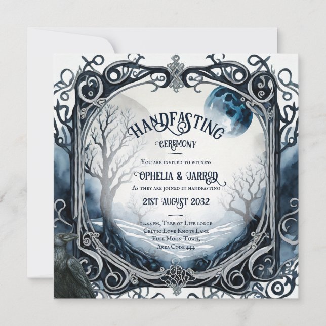 HANDFASTING INVITATIONS DRUID CELTIC WICCA MOON (Front)