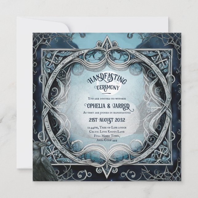 HANDFASTING INVITATIONS DRUID CELTIC WICCA MOON (Front)