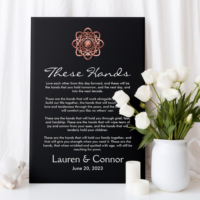Handfasting Irish Wedding Keepsake Celtic Knot Canvas Print (Handfasting Irish Wedding Vows Keepsake Canvas Print)