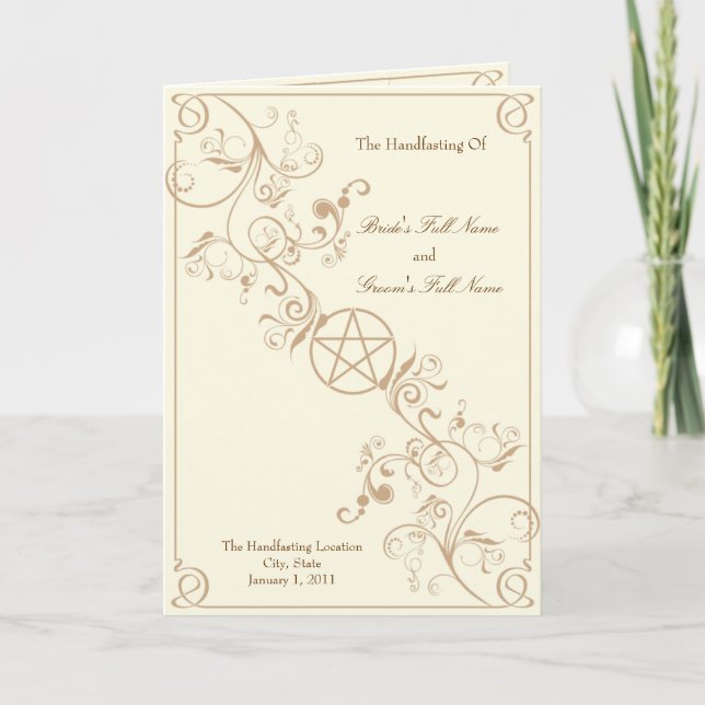 Handfasting Program Programme (Front)