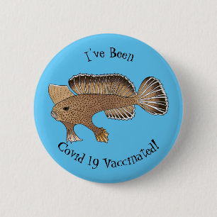 Handfish cartoon illustration 6 cm round badge