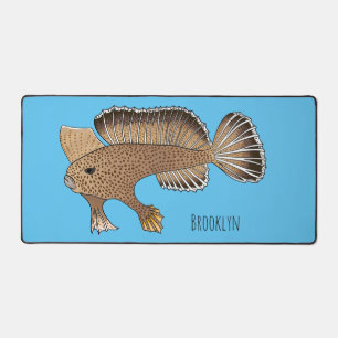 Handfish cartoon illustration desk mat