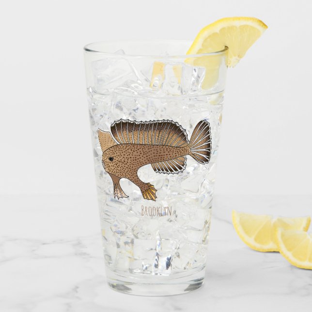 Handfish cartoon illustration glass (Back Ice)