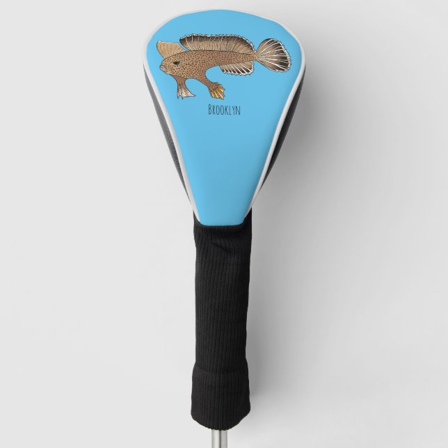Handfish cartoon illustration  golf head cover (Front)