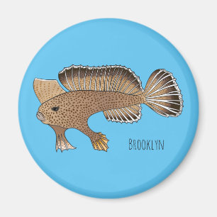 Handfish cartoon illustration magnet