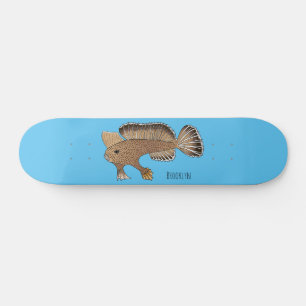 Handfish cartoon illustration skateboard