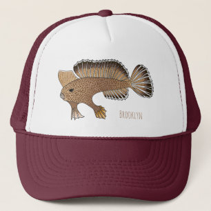 Handfish cartoon illustration trucker hat