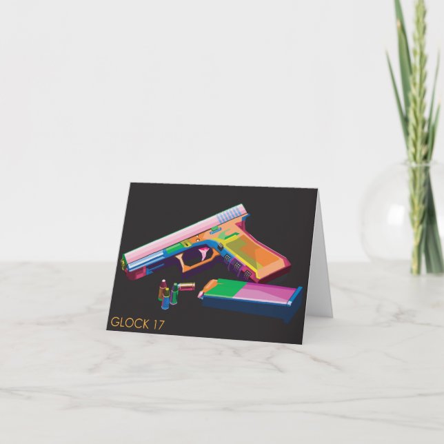Handgun pop art thank you card (Front)