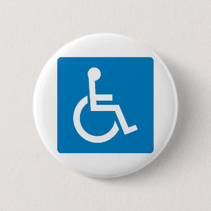 Handicap Accessibility Highway Sign 6 Cm Round Badge