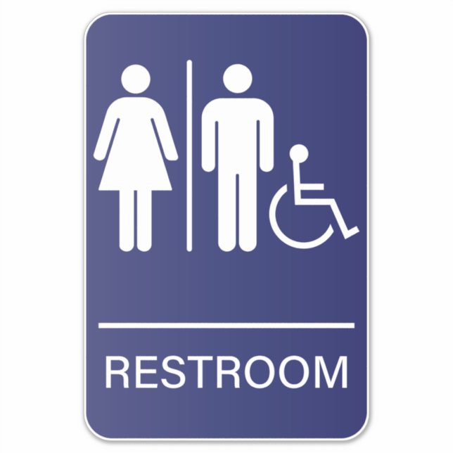  Handicap Accessible Bathroom Sign (Front)