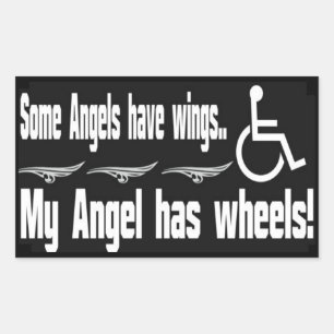 Handicap Angel Rectangle Sticker