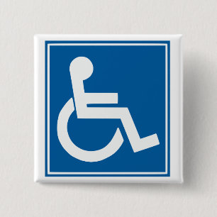 Handicap Sign 15 Cm Square Badge