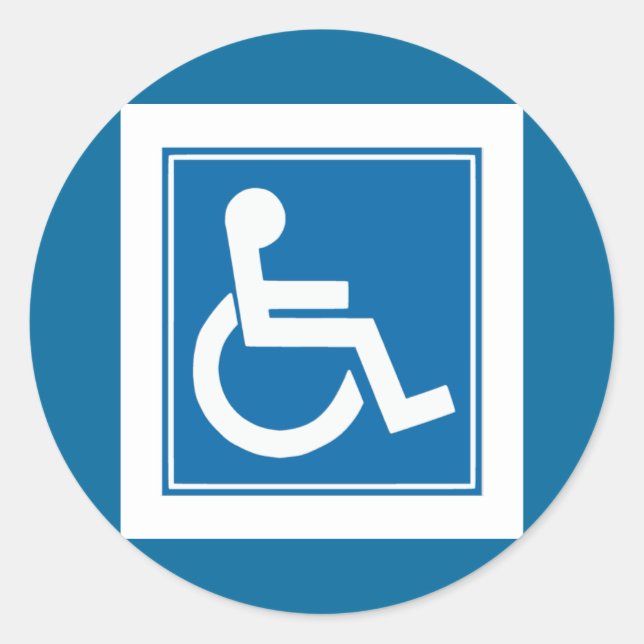 Handicap Sign Classic Round Sticker (Front)