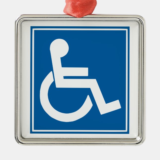 Handicap Sign Metal Tree Decoration (Front)