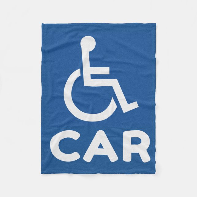 Handicapped Car Fleece Blanket (Front)