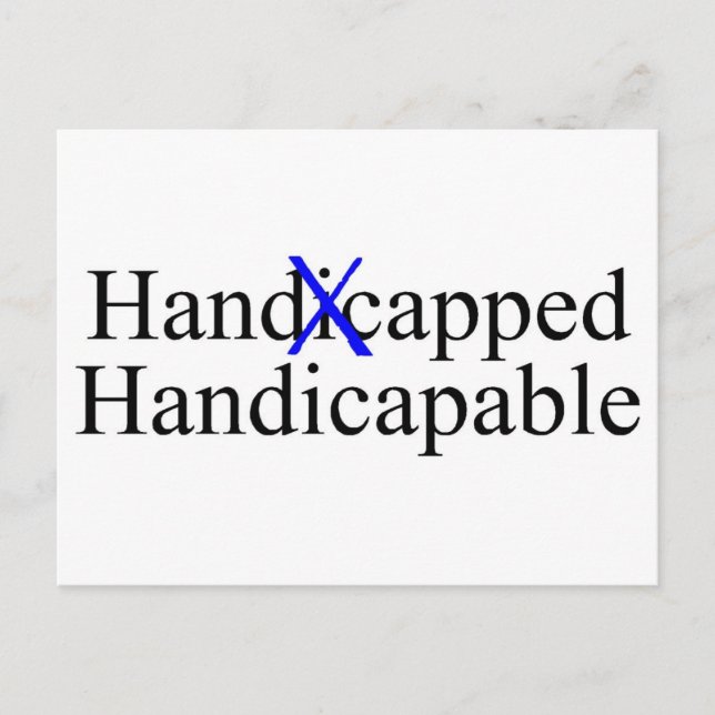 Handicapped Handicapable Postcard (Front)