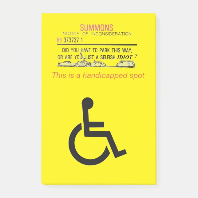 Handicapped parking Post-It Notes (Front)