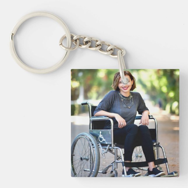 Handicapped Photo Customize Personalize Key Ring (Front)