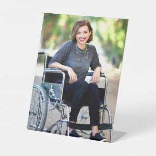 Handicapped Photo Customize Personalize Pedestal Sign