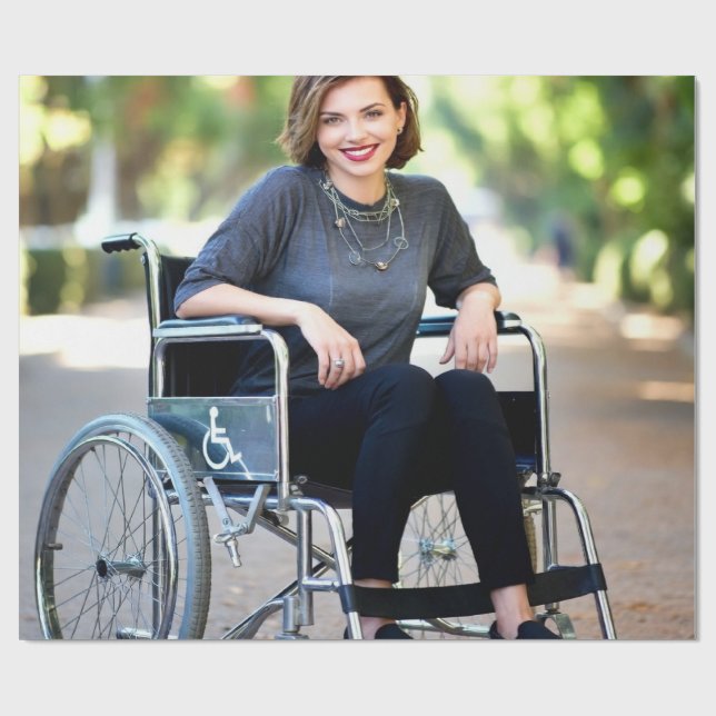 Handicapped Photo Customize Personalize Wrapping Paper (Flat)
