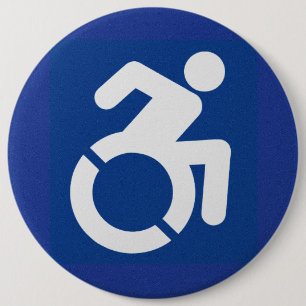 Handicapped Sign Modern 6 Cm Round Badge
