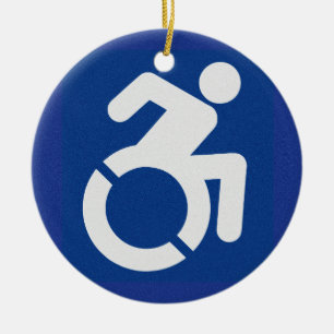 Handicapped Sign Modern Ceramic Tree Decoration