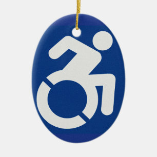 Handicapped Sign Modern Ceramic Tree Decoration