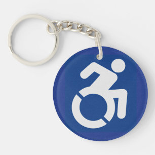 Handicapped Sign Modern Key Ring