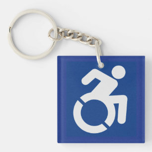 Handicapped Sign Modern Key Ring