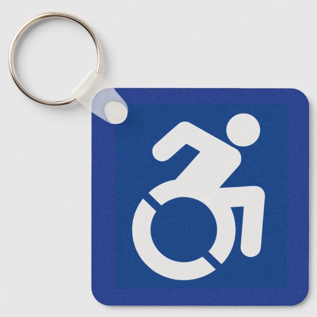 Handicapped Sign Modern Key Ring (Front)