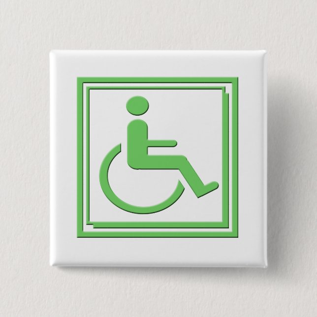 Handicapped Stylish Symbol Green 15 Cm Square Badge (Front)