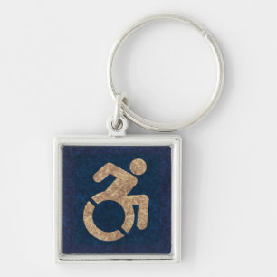 Handicapped Textured Key Ring