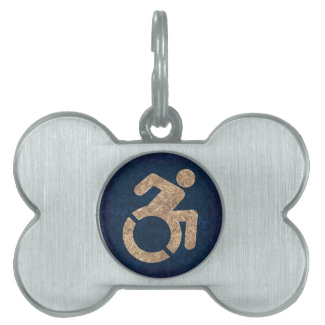 Handicapped Textured Pet ID Tag (Front)