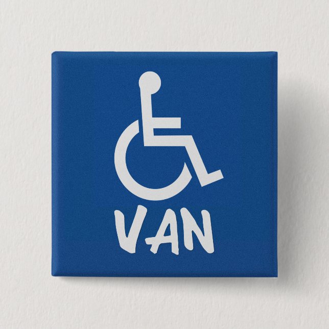 Handicapped Van 15 Cm Square Badge (Front)