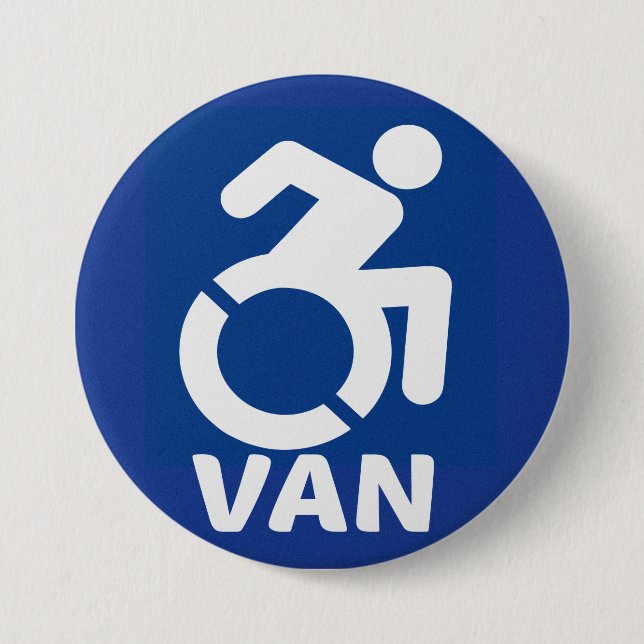 Handicapped Van Modern 7.5 Cm Round Badge (Front)