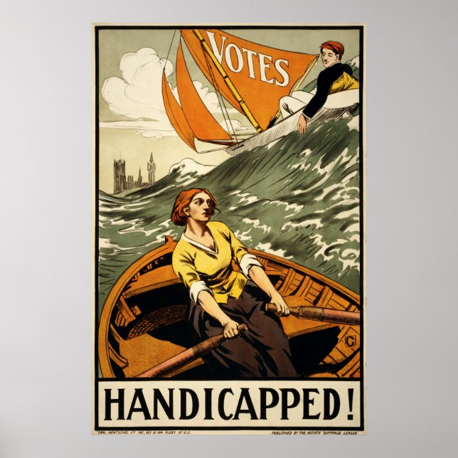 Handicapped Vintage Suffrage Propaganda Poster (Front)