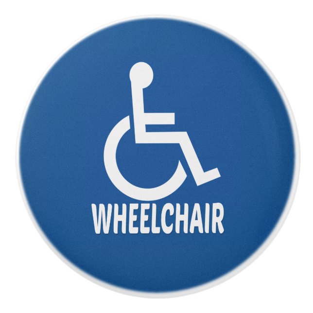 Handicapped Wheelchair Ceramic Knob (Front)