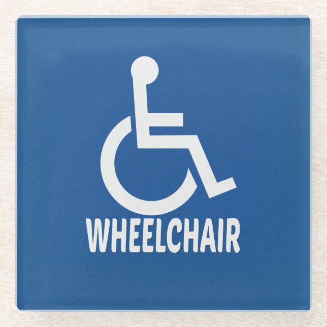 Handicapped Wheelchair Glass Coaster (Front)