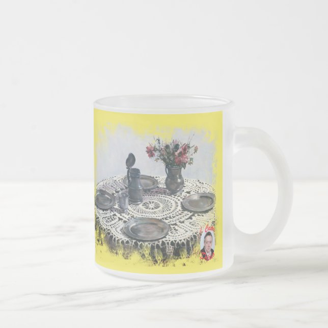 Handicrafts Frosted Glass Coffee Mug (Right)