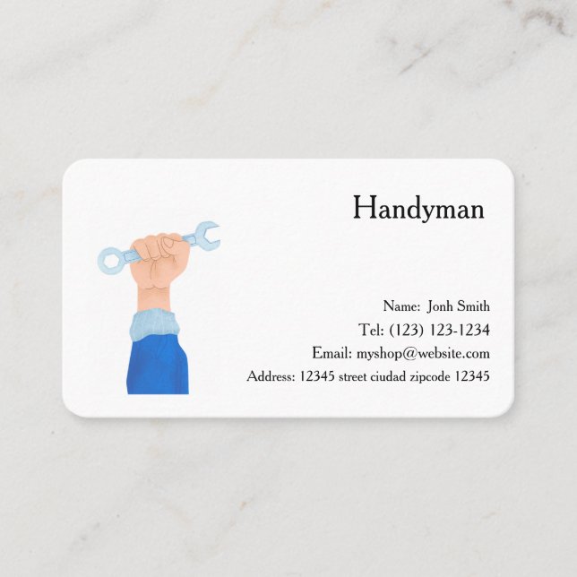 handiman services editable   business card (Front)