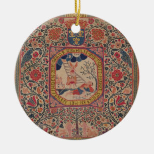 Handknitted carpet depicting Jacob's dream, Alsace Ceramic Tree Decoration