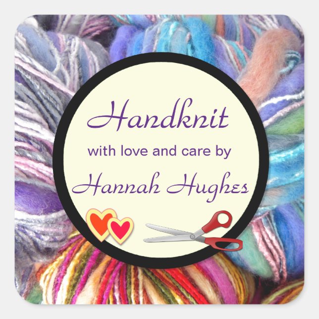 Handknitting Square Sticker (Front)