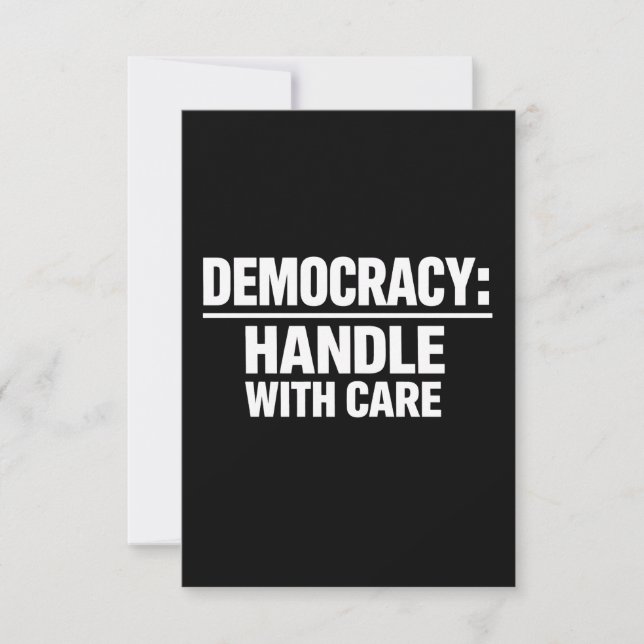 Handle Democracy With Care Thank You Card (Front)