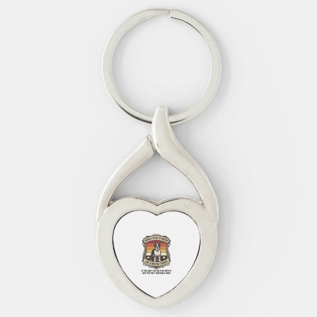 Handle Every Situation Boston Terrier Dog Sunset S Key Ring (Front)