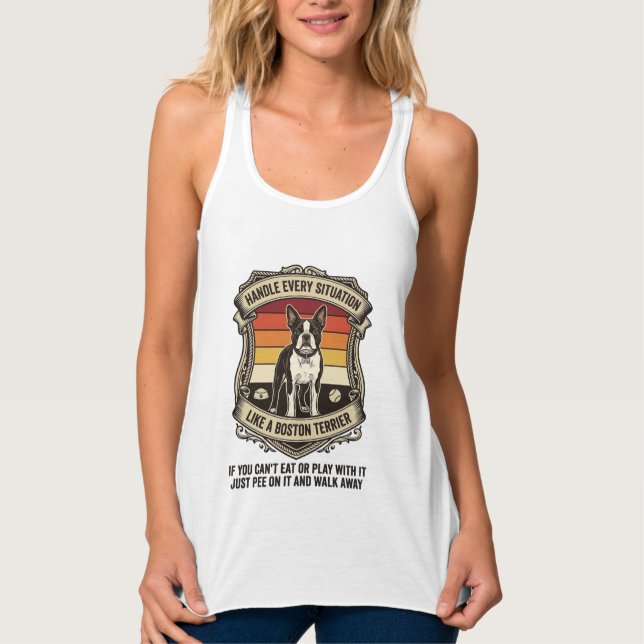 Handle Every Situation Boston Terrier Dog Sunset S Singlet (Front)