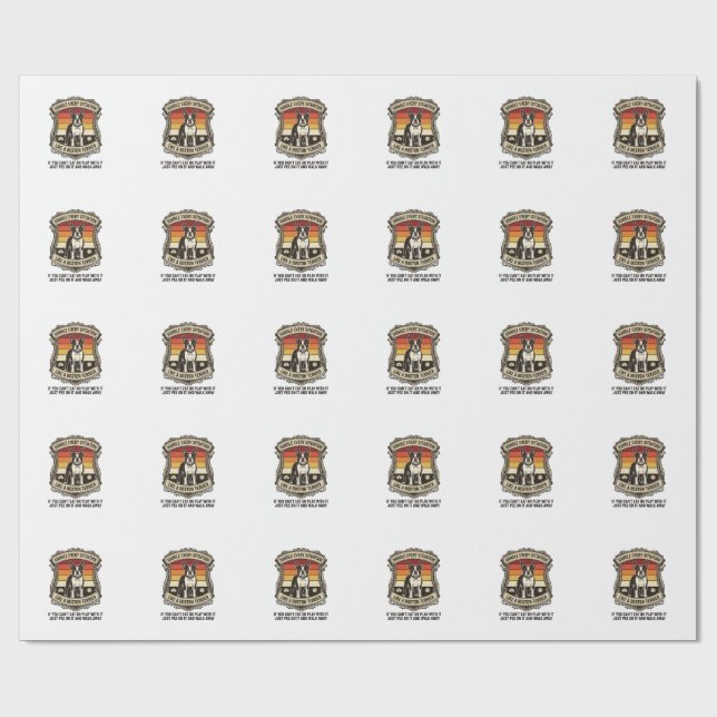 Handle Every Situation Boston Terrier Dog Sunset S Wrapping Paper (Flat)