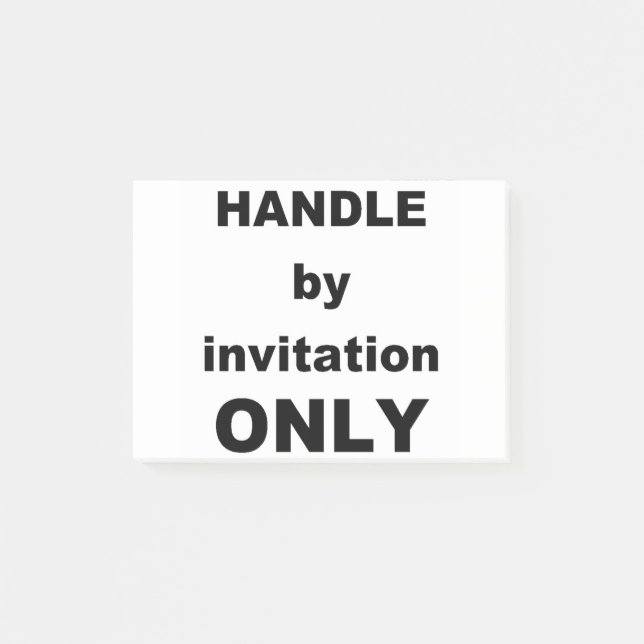 HANDLE invitation only Post-it Notes (Front)
