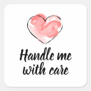 Handle Me With Care - Heart Shipping Sticker